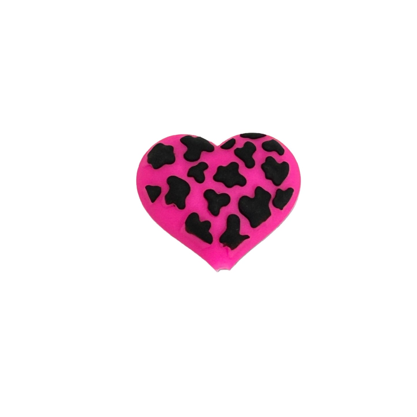 Silicone 3D Focal Beads Love Leopard Raised Heart Pattern 20pcs 8