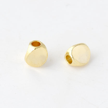Brass Irregular Triangle Metal Beads 4-5mm Polished Torsion 100pcs 8