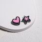 Double Sided Star & Heart Acrylic Beads 11mm Enamel Glossy 50pcs 11