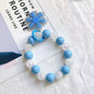 Acrylic Snowflake Beaded Keychain Plastic Resin Frosty Colors 11