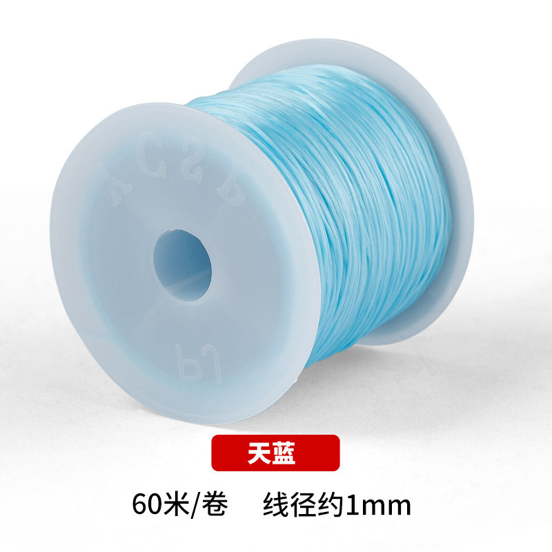 Flat Elastic Thread Cord 1mm Spandex Crystal Shine 60m Roll 9