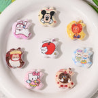 Cartoon Pattern Apple Shaped Acrylic Beads 23mm Playful Design 10pcs 2