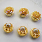 Egg Tart Kitten Resin Beads 23mm Glossy Animal Design 20pcs 4