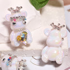 Crown Bear Acrylic Beads 22x38mm Glossy with Jewels 5pcs 6