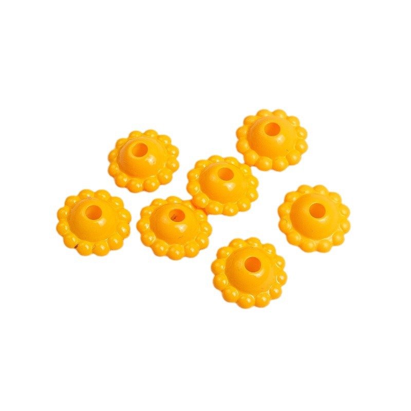 Acrylic Flower Spacer Beads 9mm Baking Painted 100pcs 2