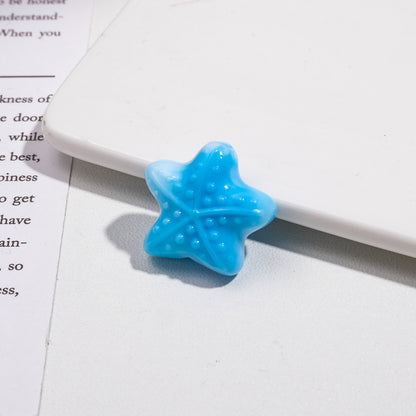 Gradient Starfish Acrylic Beads 21/38mm Two-Color Textured 10pcs 11