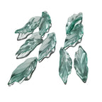 Czech Glass Beads Seaweed Leaf 14x37mm Translucent Green Blue Jasper 100pcs 5