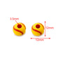 Printed Ball Series Acrylic Beads Colorful Sports Designs 100pcs 6