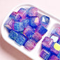 Plating Dual Color Gradient Crackle Square Acrylic Beads 16mm 10pcs 9