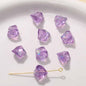 UV Plating Irregular Ice Cube Acrylic Beads 14mm Pink 10pcs 11