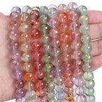 Ice Permeable Ink Dyeing Round Glass Beads 10mm Translucent Colors 30pcs 2