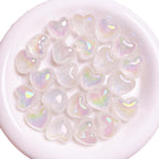 Glow Heart Acrylic Beads 21mm Glitter Iridescent Pastel 10pcs 5