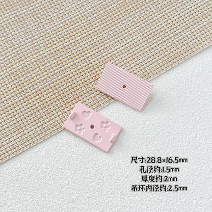 Painted Rainbow and Swing Plate Metal Beads 43mm 28mm Baking Finish 10pcs 10
