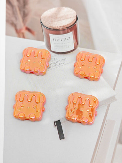 UV Plating Toast Baby Acrylic Flat Beads 24mm Colorful 50pcs 13
