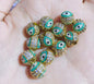 Round Rhinestone Beads 8mm 10mm Evil Eye Enamel Brass 1pc 8