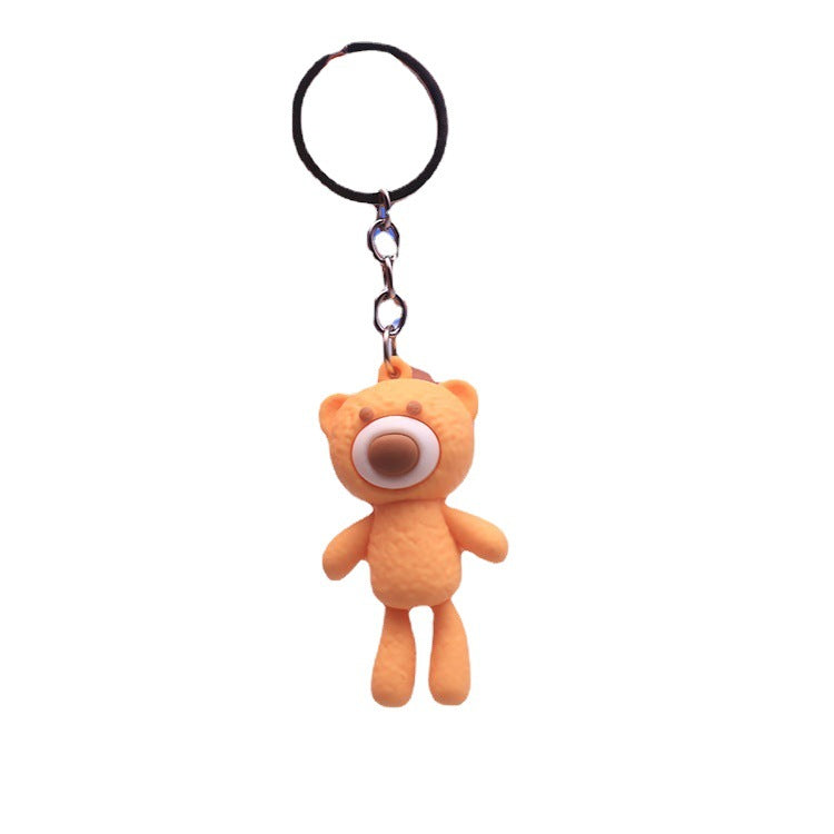 Silicone Bear Keychain Long Leg Colorful Soft Playful Snout 5