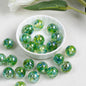 Shimmer Floral Resin Beads 16mm Round Multicolor 10pcs 13