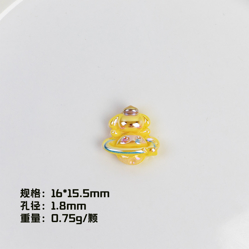 Plating Sanri Universe Series Resin Beads Whimsical Character Design 20pcs 7