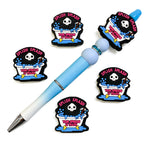 Silicone Focal Beads Halloween Skeleton Bold Bathtub Neon Text 20pcs 4