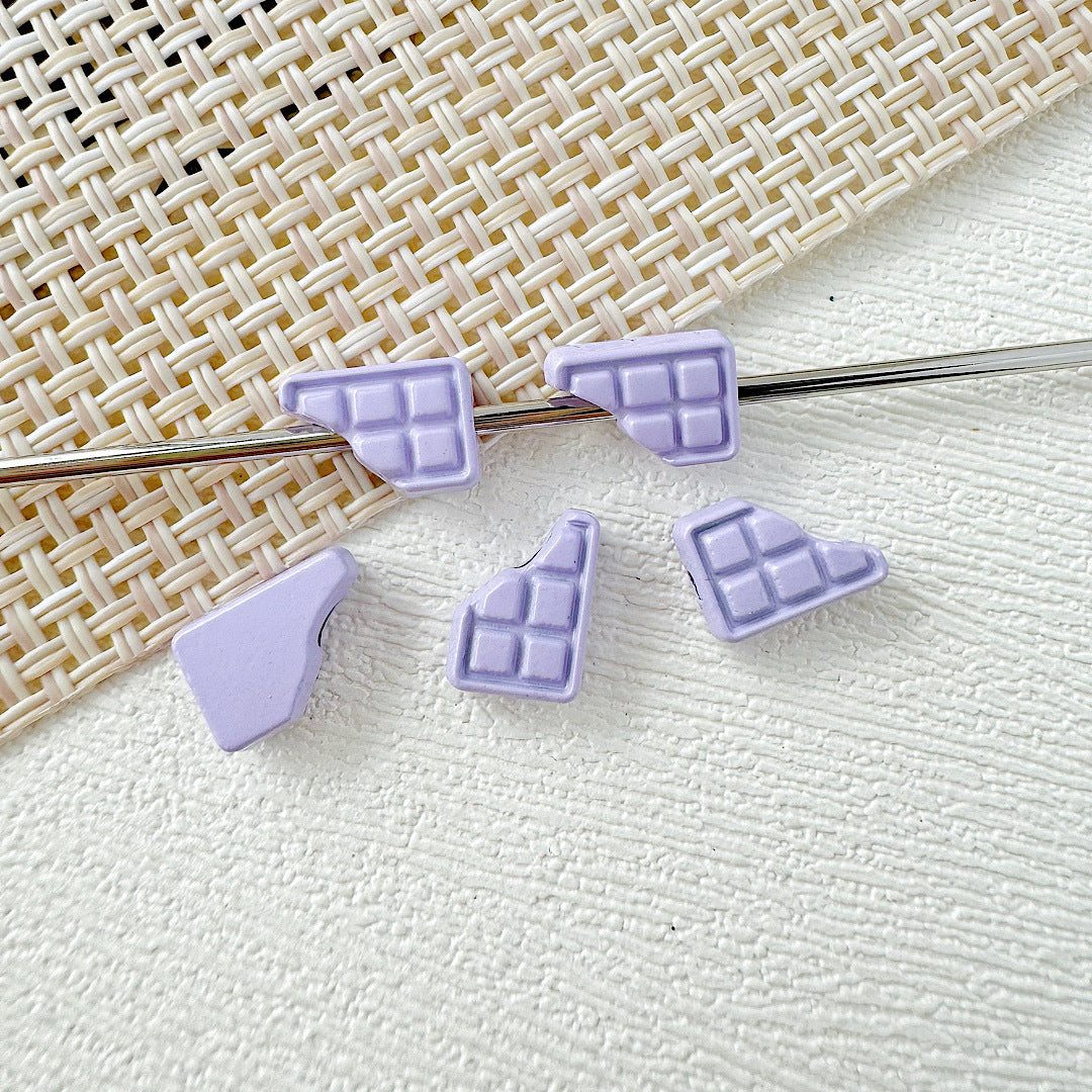 Round Metal Beads Baking Painted Smiling Chocolate Series 20pcs 14