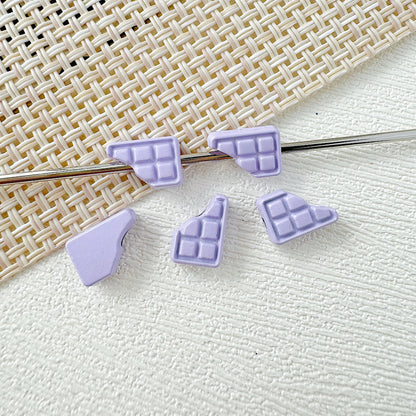 Round Metal Beads Baking Painted Smiling Chocolate Series 20pcs 14