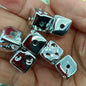 Metallic Cheese Shaped Acrylic Square Beads 14mm 100pcs 7