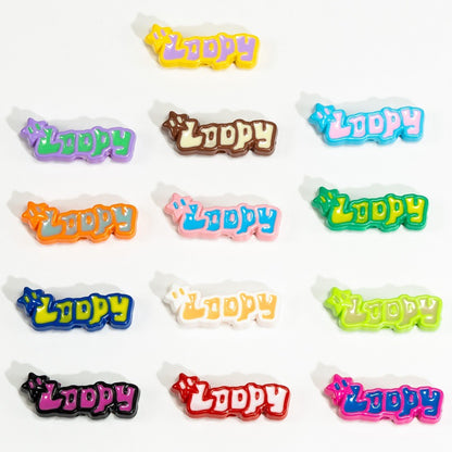 Plating Acrylic Flat Beads English Word Glossy Finish 10pcs 8
