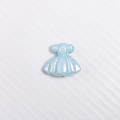 UV Plating Skirt Acrylic Beads 26mm Colorful Shimmering 20pcs 4