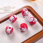 Hand Painted Heart and Flower Acrylic Beads 18-20mm Pastel Enamel 10pcs 10