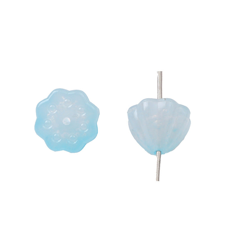 Gradient Lotus Seed Acrylic Beads 10mm Translucent Textured 100pcs 11