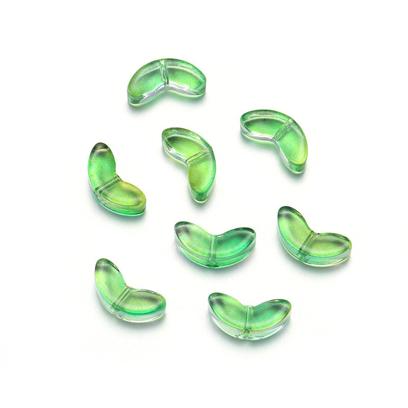 Czech Glass Beads Tulip Petals And Leaves Vintage Frosted 9mm 200pcs 23