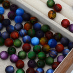 Matte Coloring Striped Resin Beads 10mm Round Mixed Colors 100pcs 2