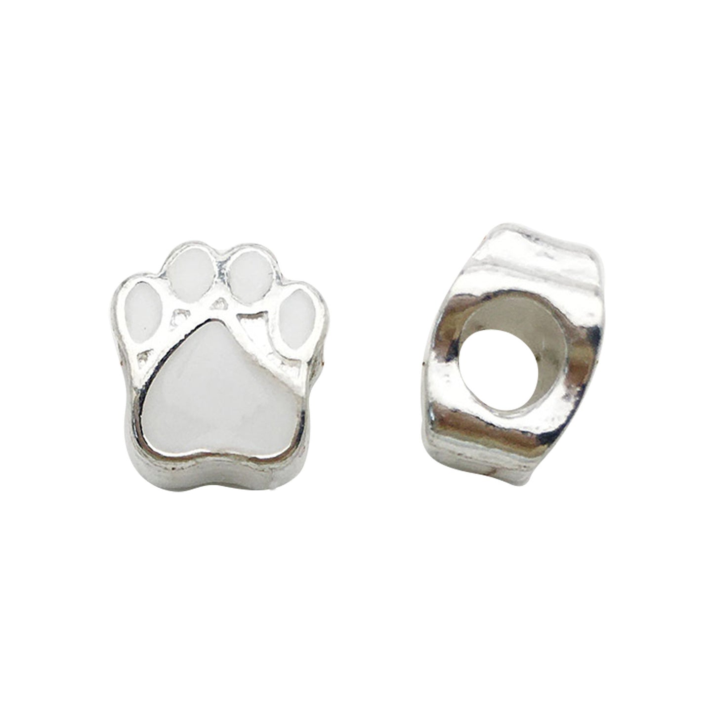 Bear Paw Metal Beads 10mm Enamel Zinc Alloy 20pcs 11