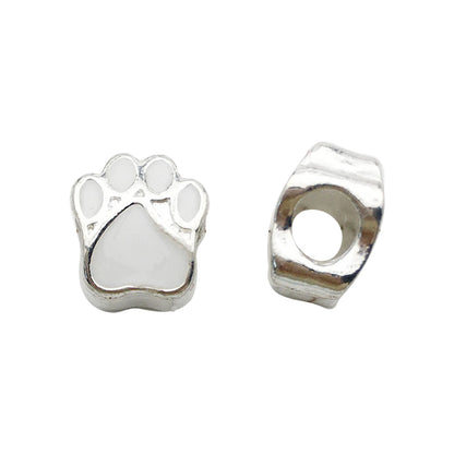Bear Paw Metal Beads 10mm Enamel Zinc Alloy 20pcs 11