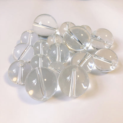 Transparent Round Glass Beads 18-30mm Clear Smooth with Holes 10pcs 3