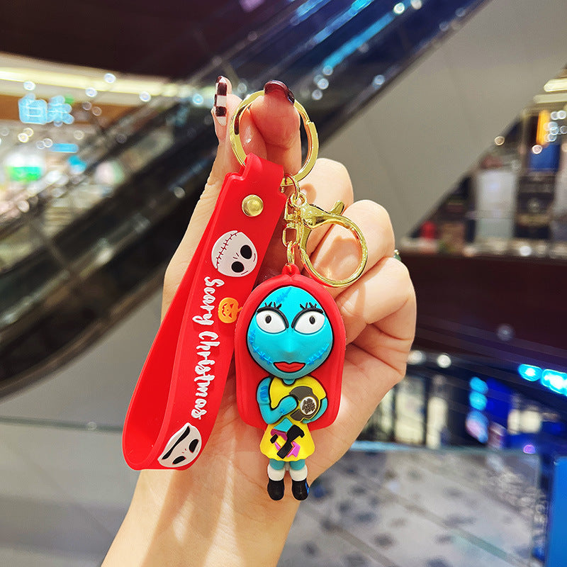 PVC Cartoon Halloween Couple Keychain Colorful Festive Charm 9