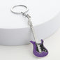 Metal Electric Guitar Keychain Vibrant Colors Zinc Alloy 6