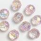 Transparent Football Faceted Acrylic Beads 14-16mm UV Plating 50pcs 7