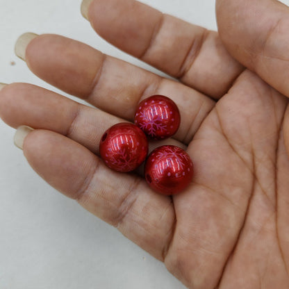Metallic Snowflake Acrylic Beads 16mm Christmas Colors 100pcs 4