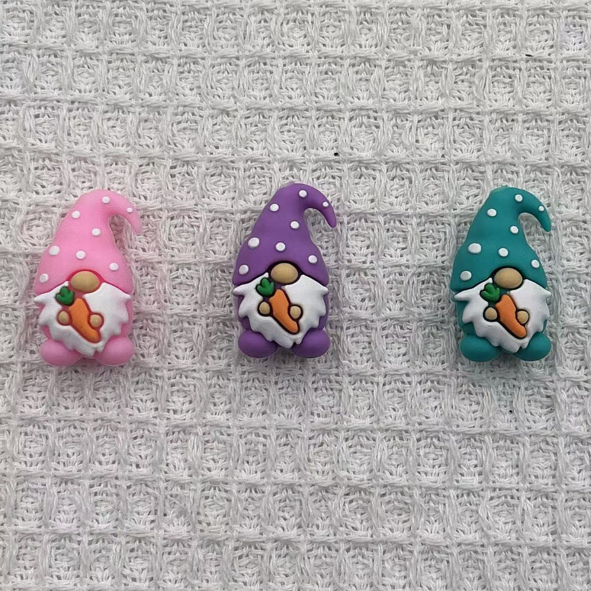 Silicone 3D Focal Beads Easter Carrot Dwarfs Polka Dot Hat 20pcs 3