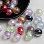 Shimmer Crystal Resin Beads 12mm Round Glossy Mixed Colors 40pcs