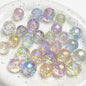 Transparent Football Faceted Acrylic Beads 14-16mm UV Plating 50pcs 13