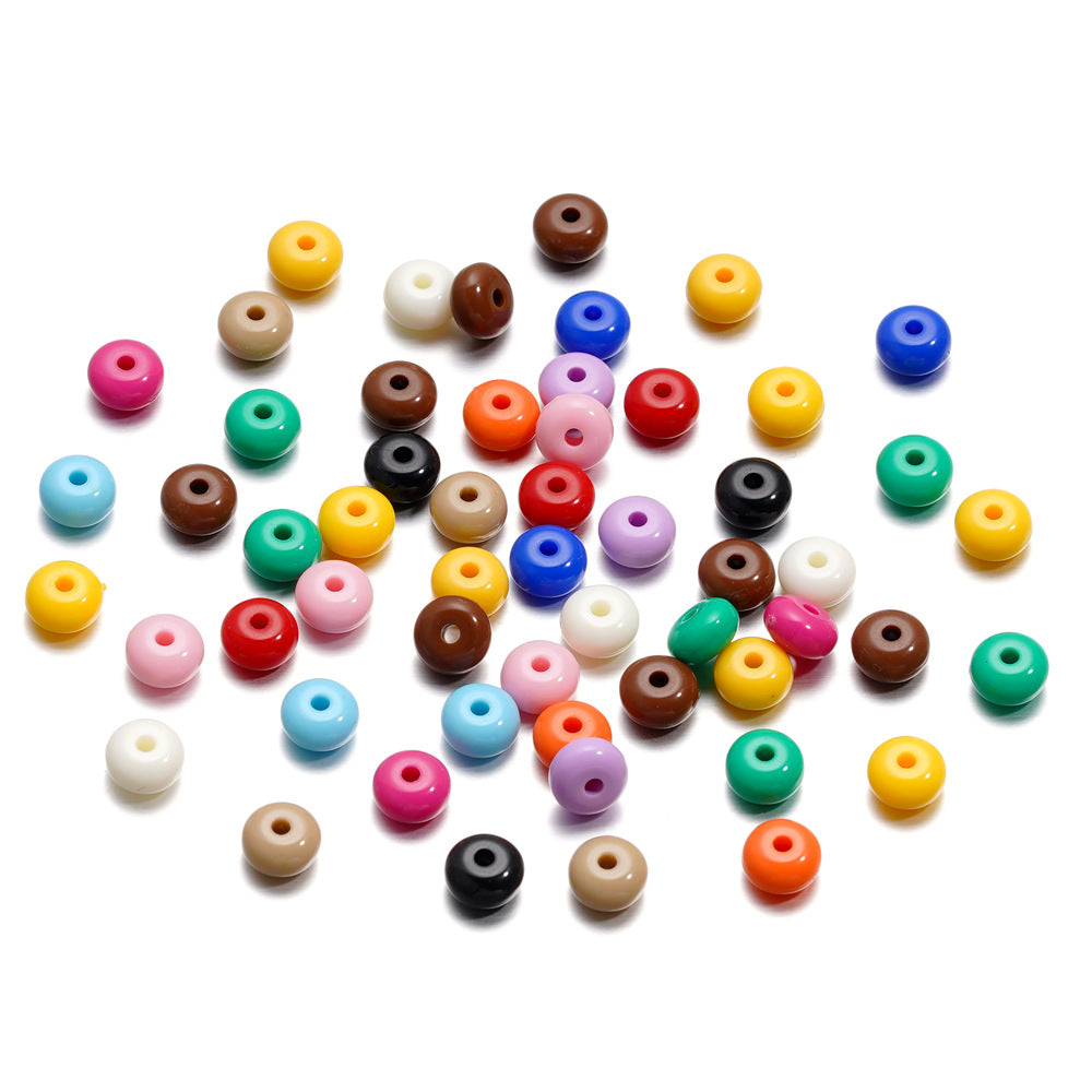 Acrylic Flat Spacer Beads 8mm Glossy Candy Color 100pcs 4