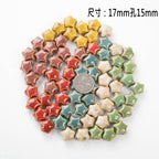 Star Ceramic Beads 17mm Fambe Glaze Mixed Earth Tones 10pcs 2