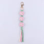 Handmade Woven Flower Keychain Cotton Polyester Gold Clasp 5