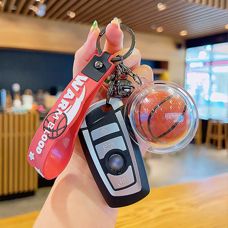 Soft Rubber Basketball Keychain Creative Street Style Sports Charm 3
