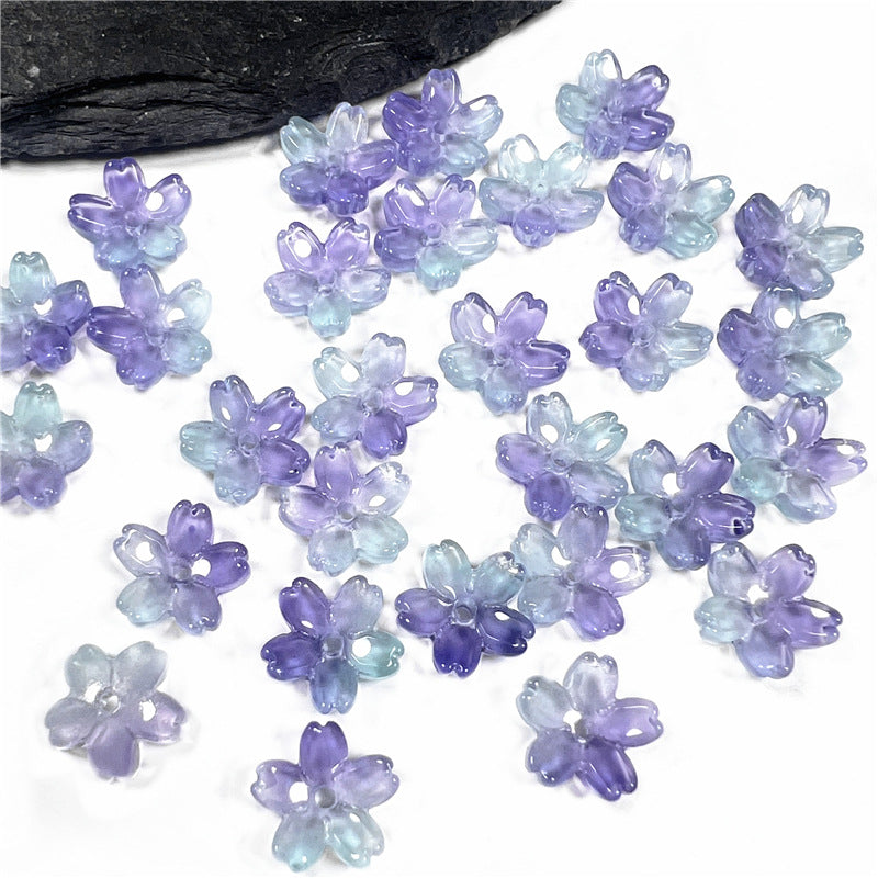 Czech Glass Beads Cherry Blossom 10mm Iridescent Pastel 50pcs 2