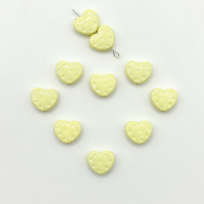 Heart Metal Beads 12mm Baking Painted Biscuit Style 20pcs 10