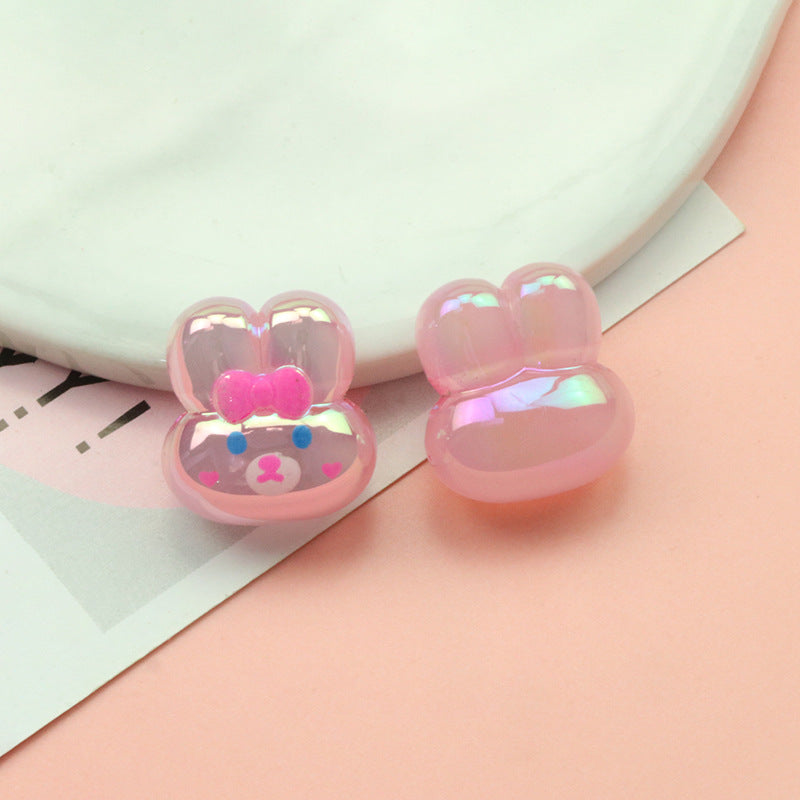 Hand Painted Bear Rabbit Star Acrylic Beads 17-20mm Single Piece 8