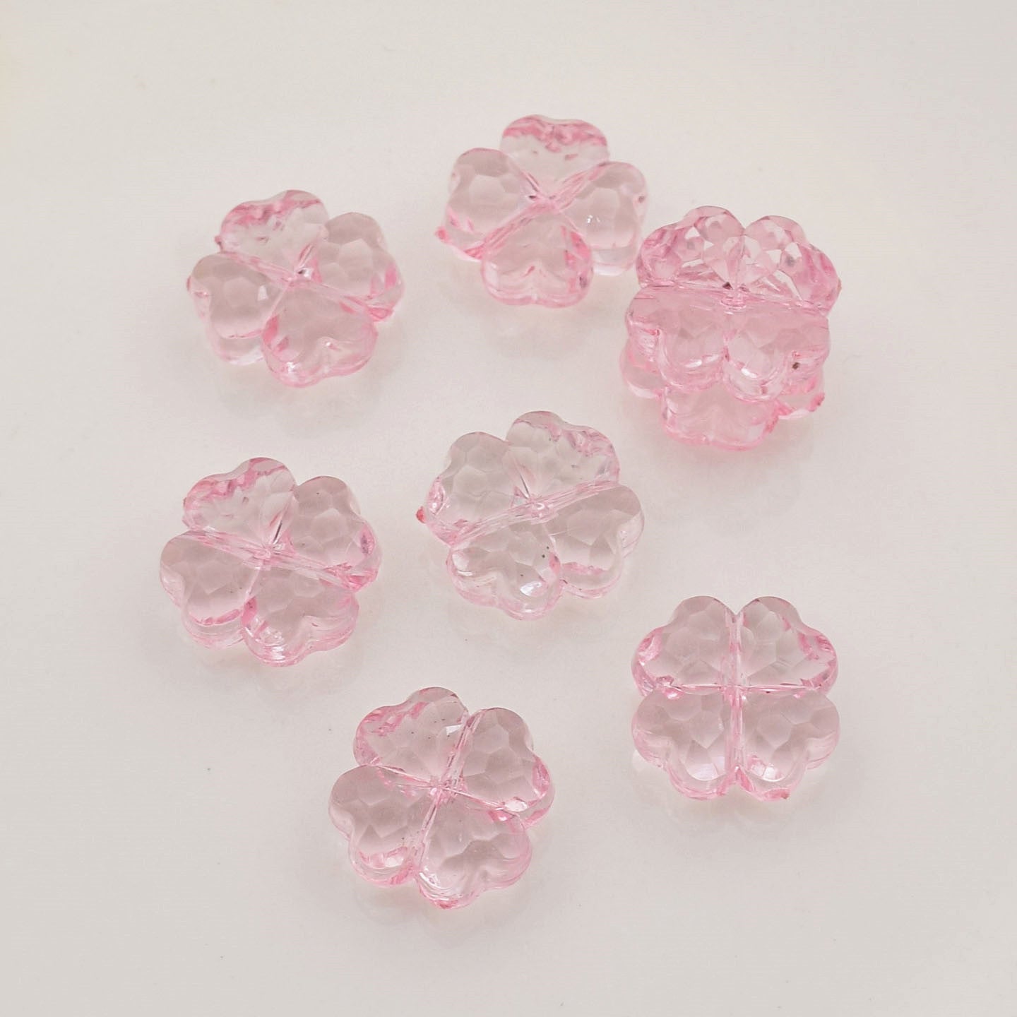 Transparent Faceted Clover Acrylic Beads 12.9mm Colorful 30pcs 8